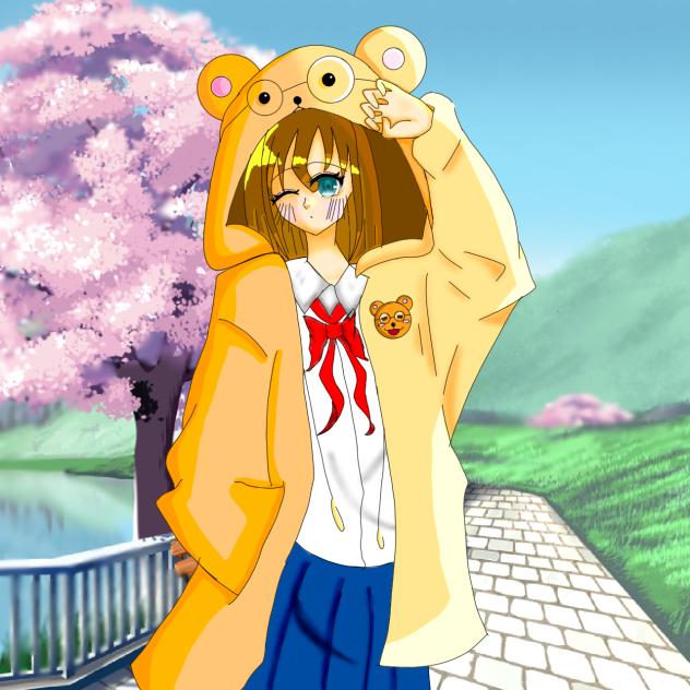 クマのパーカー女子（クルミちゃん）
