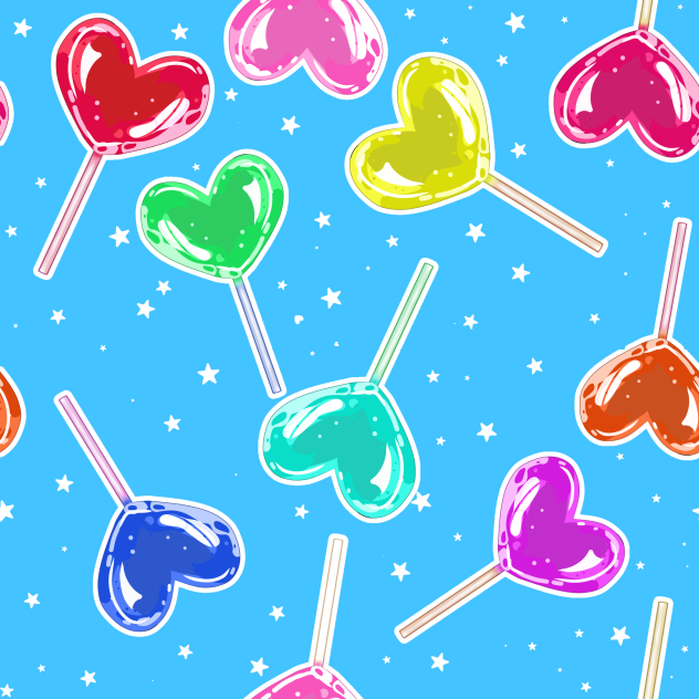 Heart Lolipop Pattern 2D