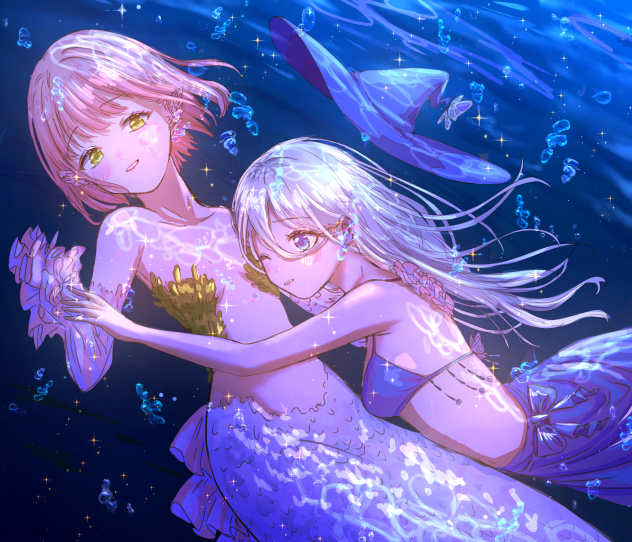 人魚に泳ぎを教わる魔女