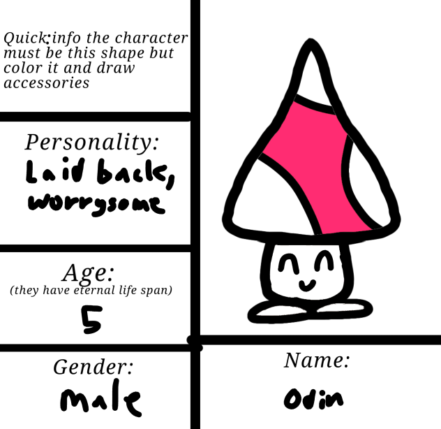 Character sheet for Shroom
