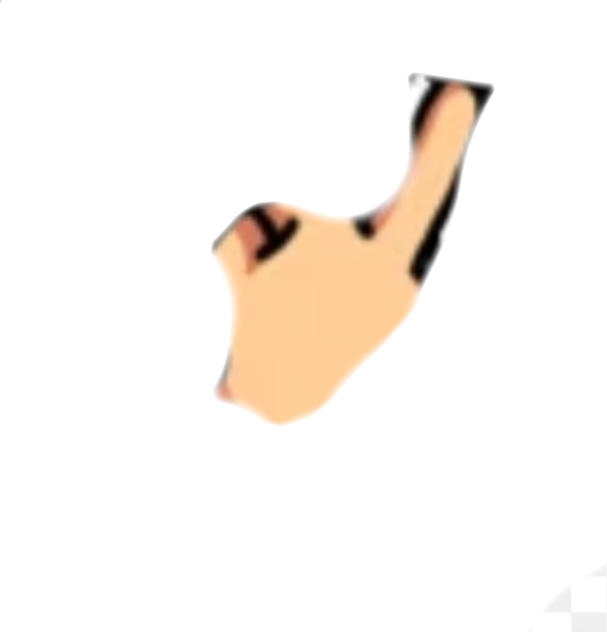 Tom's middle  finger