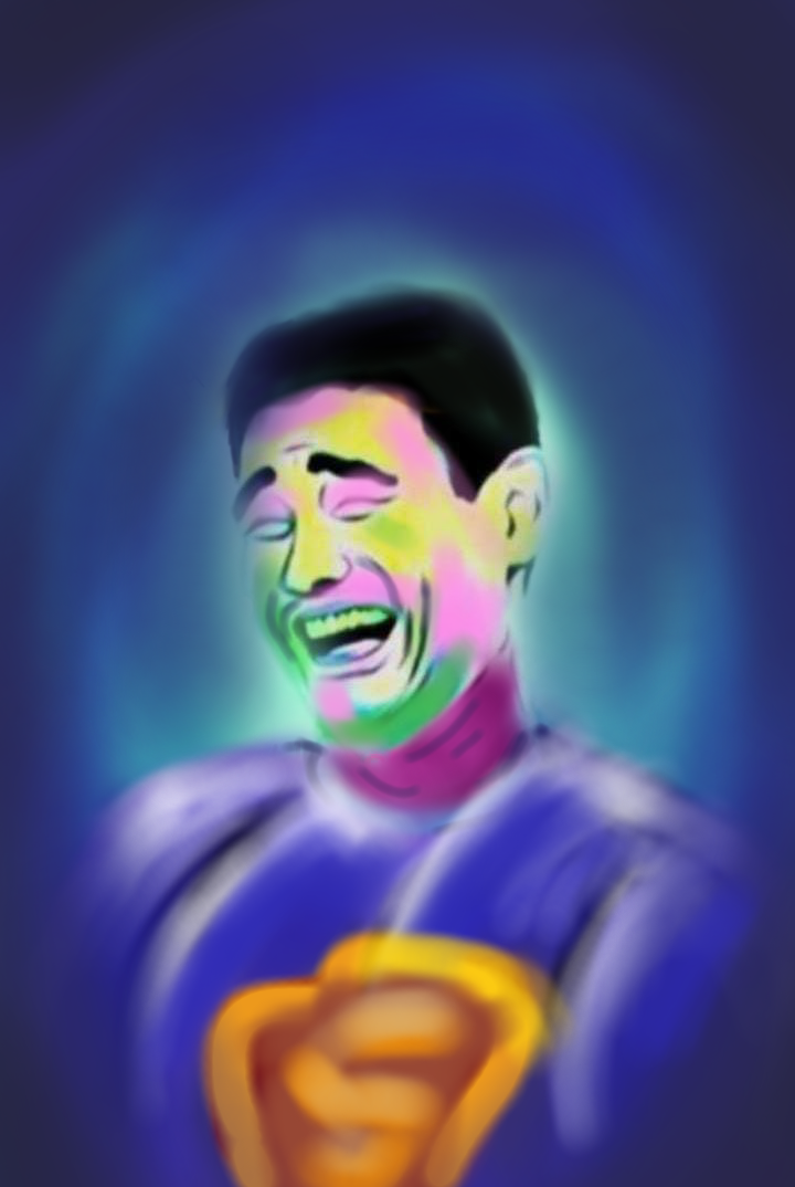 how to draw funny super man at phone - ibisPaint