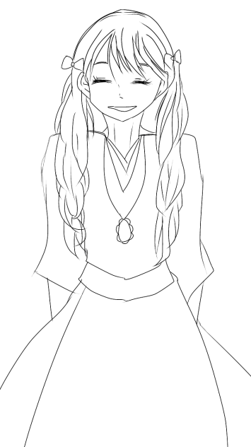 線画。汚いですが塗ってほしいです( ˊoˋ )