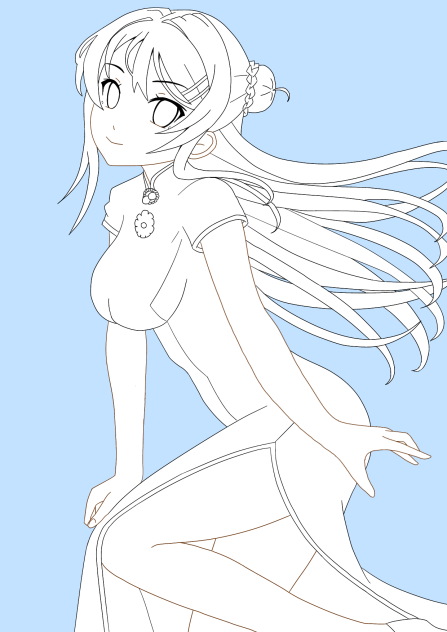 麻衣さん　線画