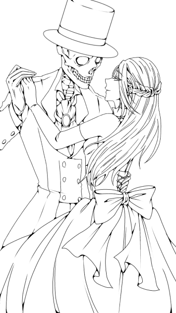 【線画】ダンス