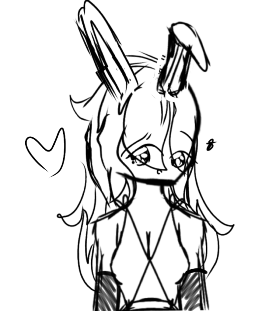 Cute Little Bunny Girl Sketch