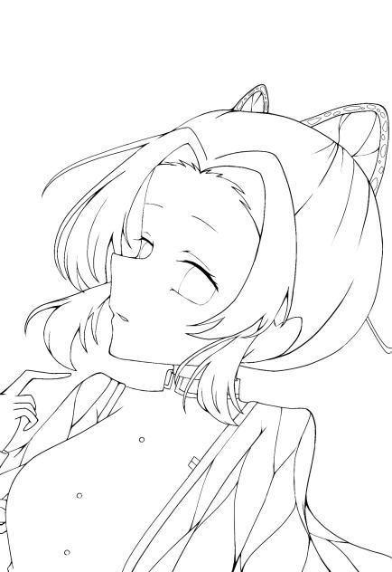 胡蝶しのぶ線画配布