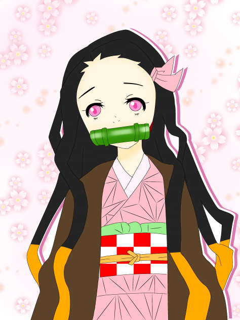 鬼滅の刃のねずこ描いてみた！