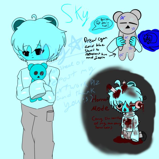 Sky headcanon (sprunki)(⚠️Blood-gore⚠️)