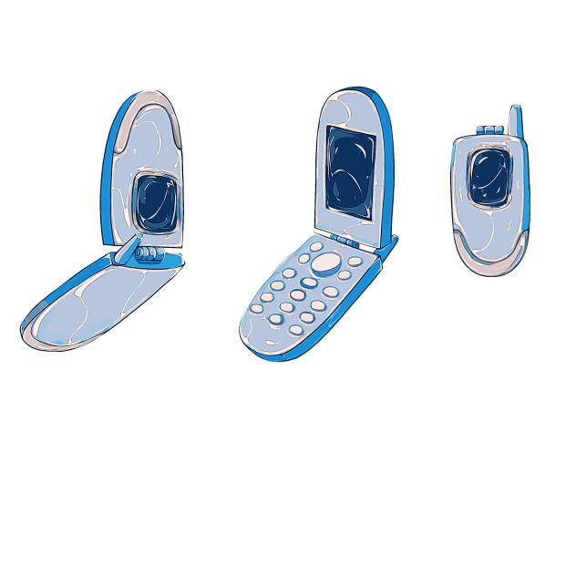 Blue Flip Phone