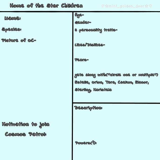 HOTSC Character form