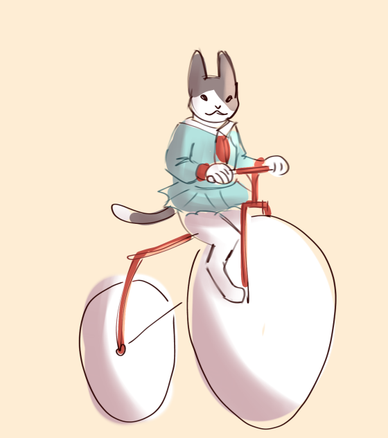 cat on bike
