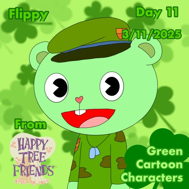 Green Cartoon Characters Day 11 Flippy