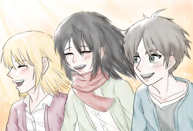Eren, Mikasa, Armin