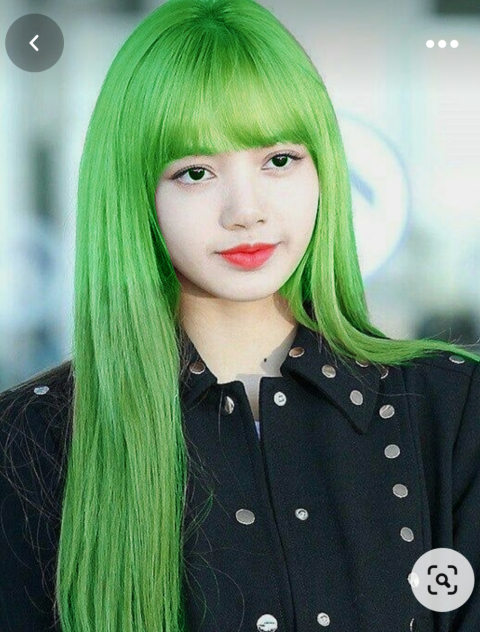 Blackpink LISA green hairs