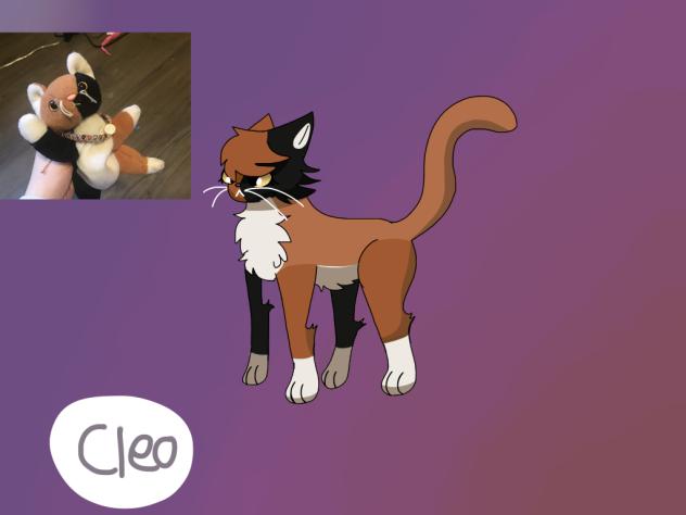 Cleo, Calico, Cat, Plushy Character.