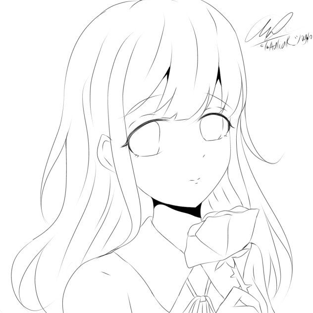 purple rose lineart ibisPaint