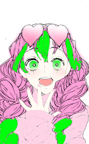 Colouring in a Mitsuri colouring page