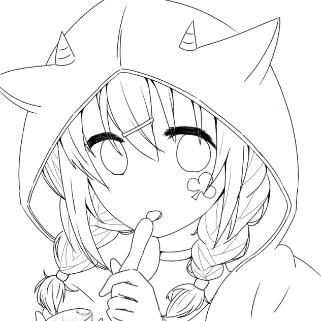 線画 女の子 ⑮