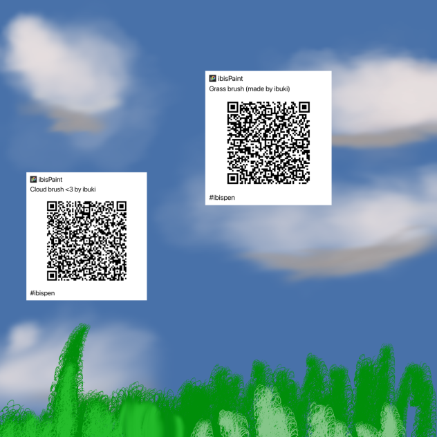 Grass and cloud brush