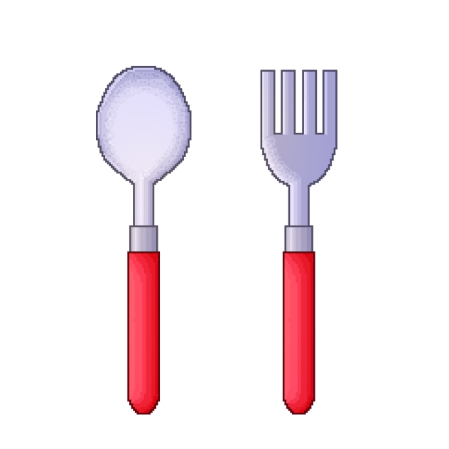 spoon &  fork  (pixel)