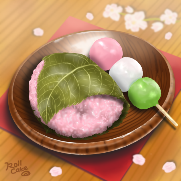 桜餅と三色団子 Ibispaint