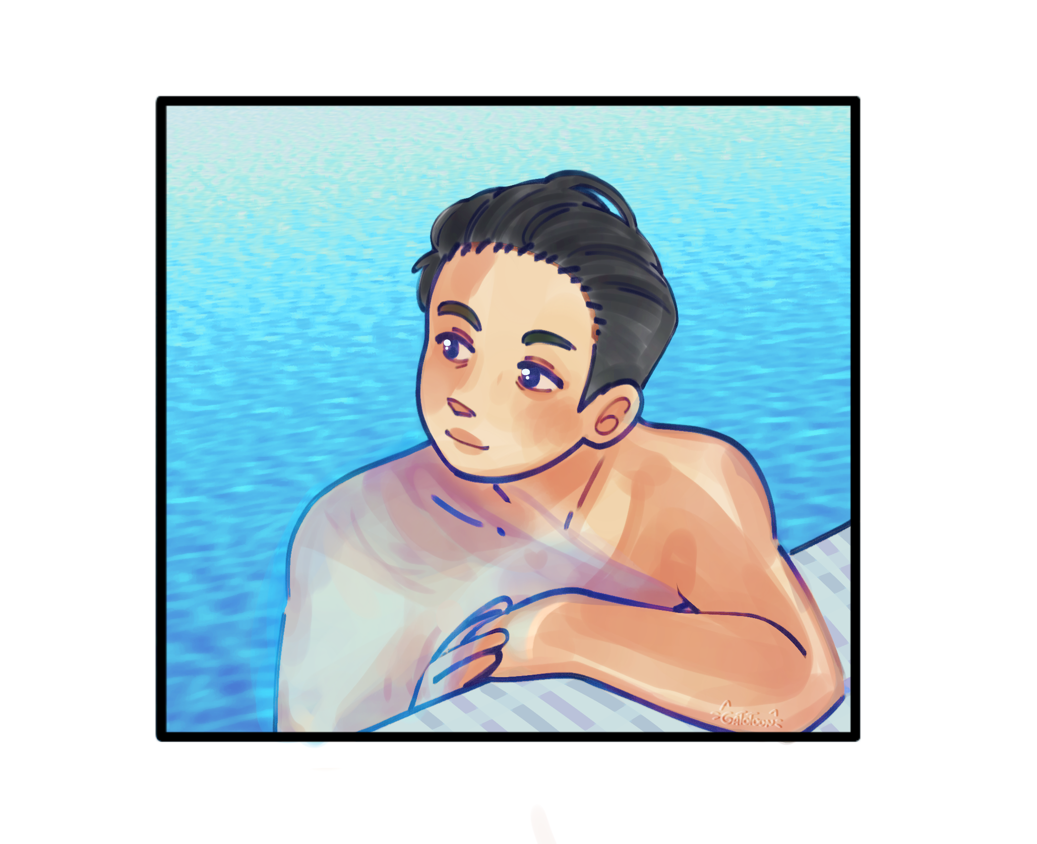 jongho in pool - ibisPaint