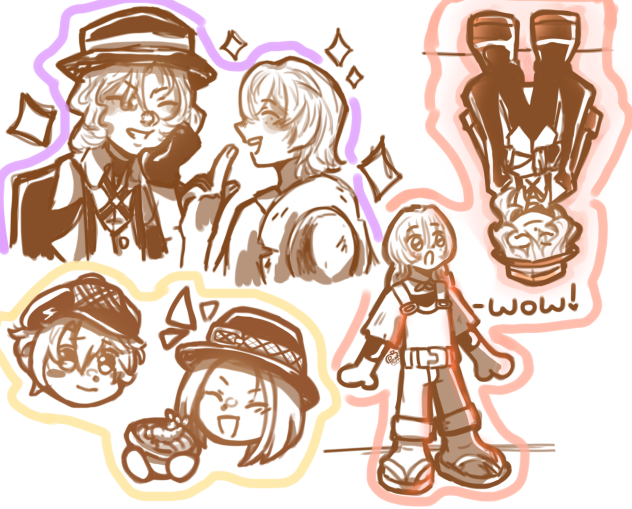 random chuuya & kenji doodles