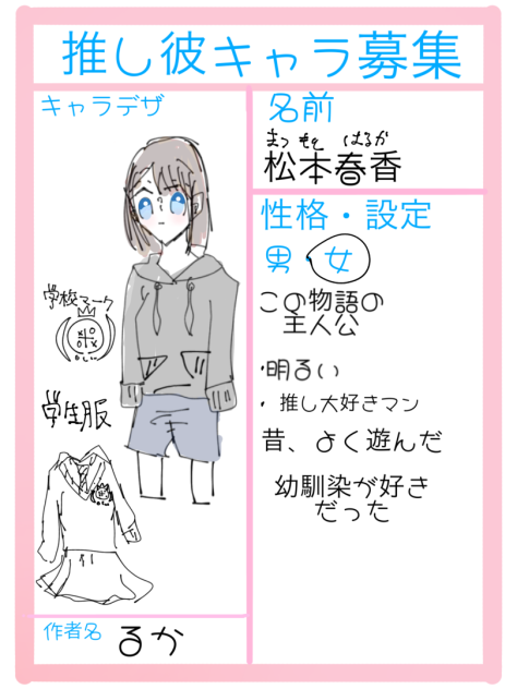 推し彼キャラ募集見本