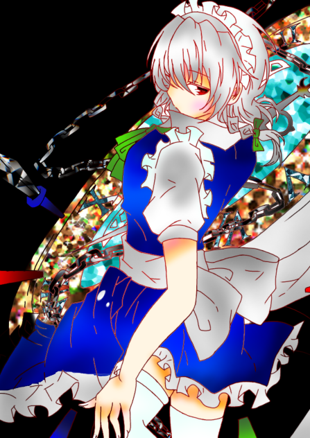 線画借りました！十六夜咲夜
