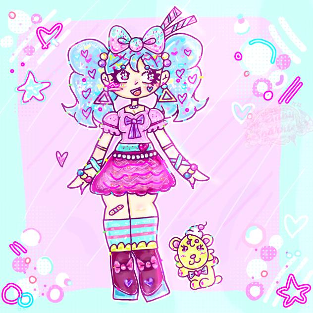 Pastel girl drawing.