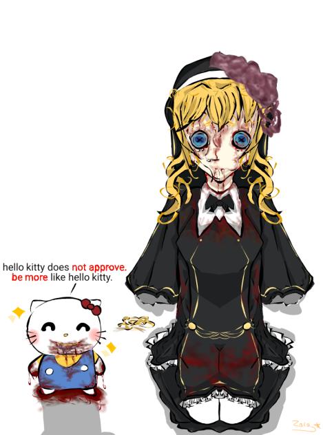 hello kitty does not approve Lizzie.