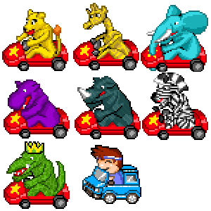 Wild Animal  Racing(野生動物のレース)のドット絵