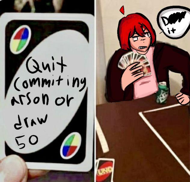 Scarlett playing uno be like
