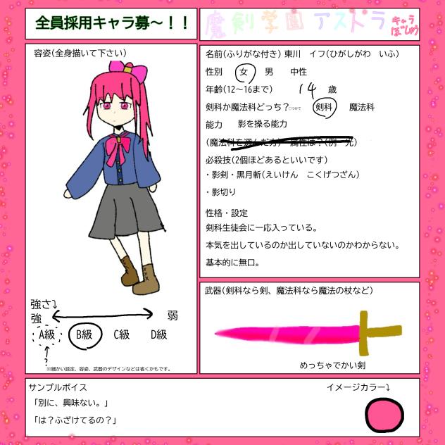 魔剣学園アストラキャラ募集