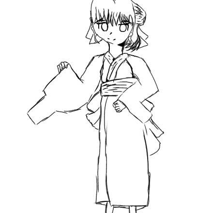 浴衣(塗り絵)