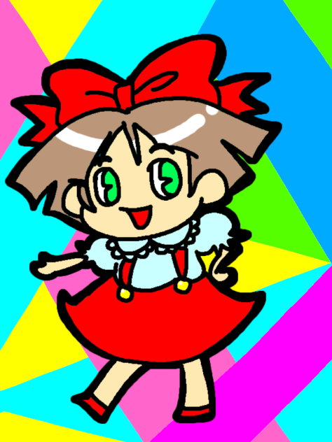 赤いリボンの女の子