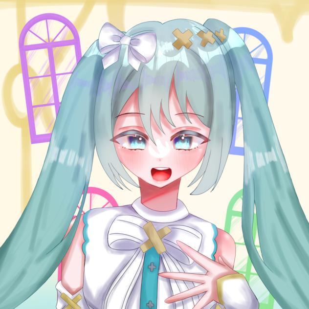 開かれた窓の世界の初音ミク