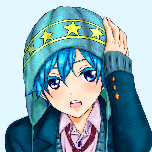 線画 ニット帽の男の子 塗らせていただきました