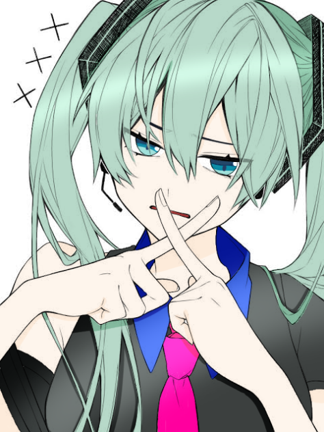 フリー線画ミク
