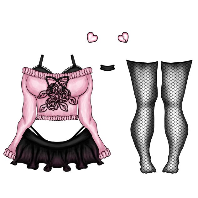 Mini sweater, mini skirt, stocking