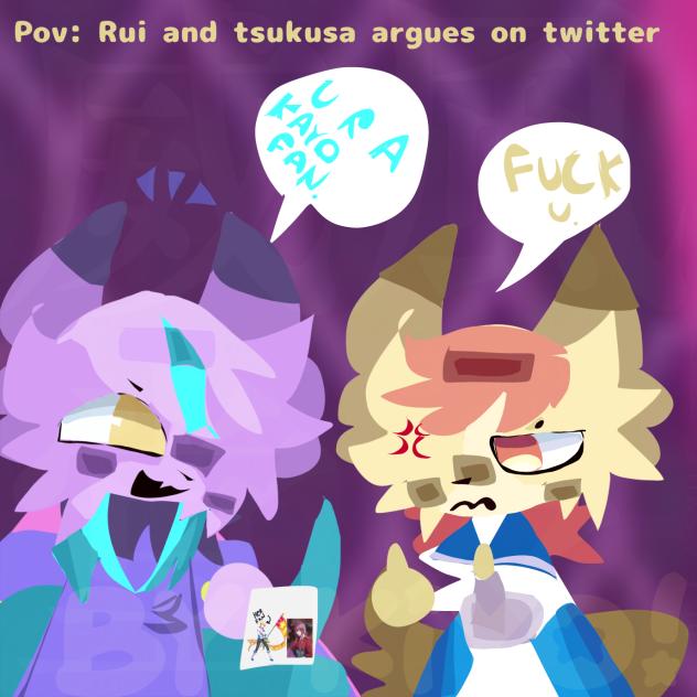 {Lasso fill} rui and tsukusa argues.