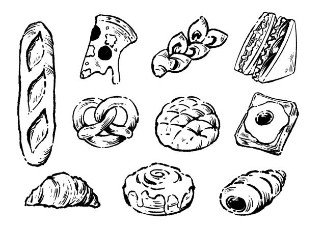 手描き風　パン