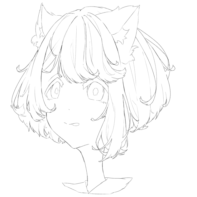 線画　にゃんこver.