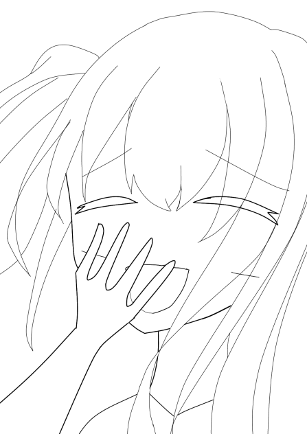 「赤く染まる」の線画！！