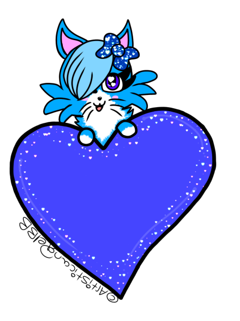 Blue Valentine’s Day Kitten - Speedpaint