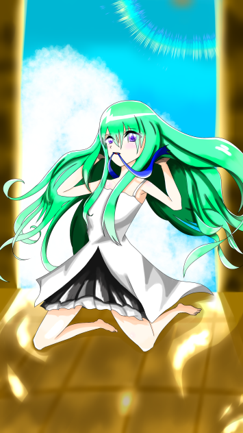 髪結びの途中