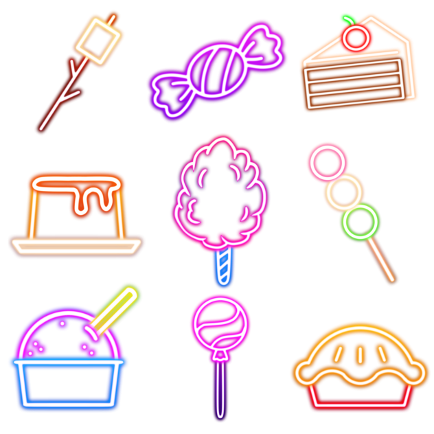 Sweets neon icons 2 a