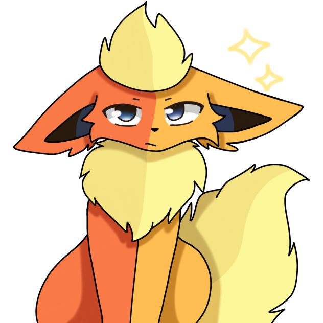 Half-notshiny flareon,half-shiny flareon