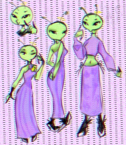 Cute alien Girlies.
